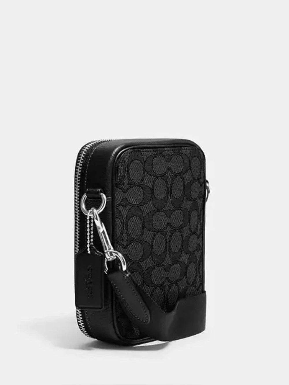 Coach Men's Stanton Crossbody In Signature Jacquard, Charcoal/Black